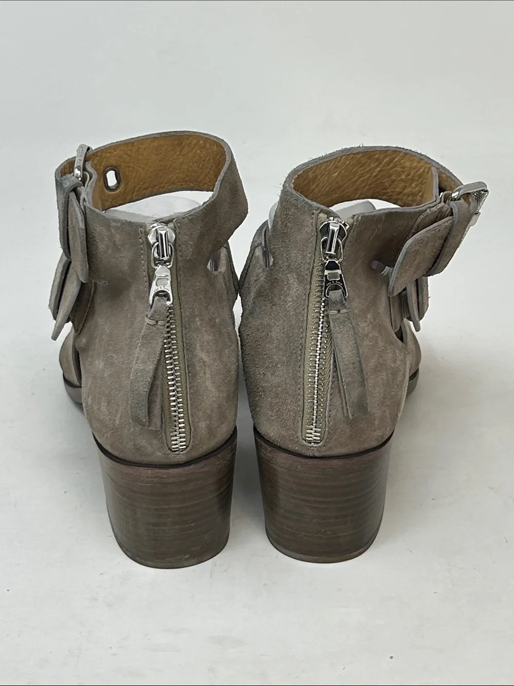 Rag & Bone Madrid Warm Grey Taupe Suede Sandals Size 8